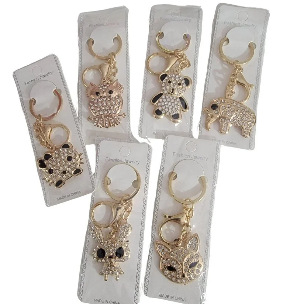 ❤️ Animal Assorted Charm Key Rings Bag Candy Jewelry Keychain NWT ❤️